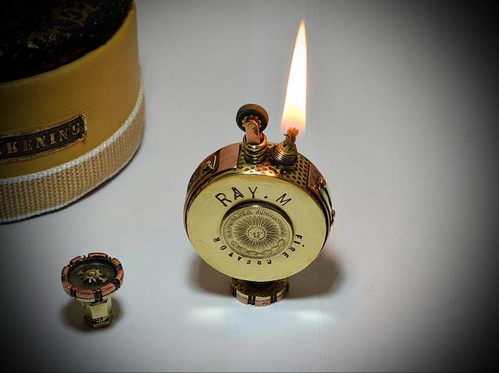 Lighter㊣以色列代购 手作迷人复古蒸汽朋克奇特个性铜制打火机