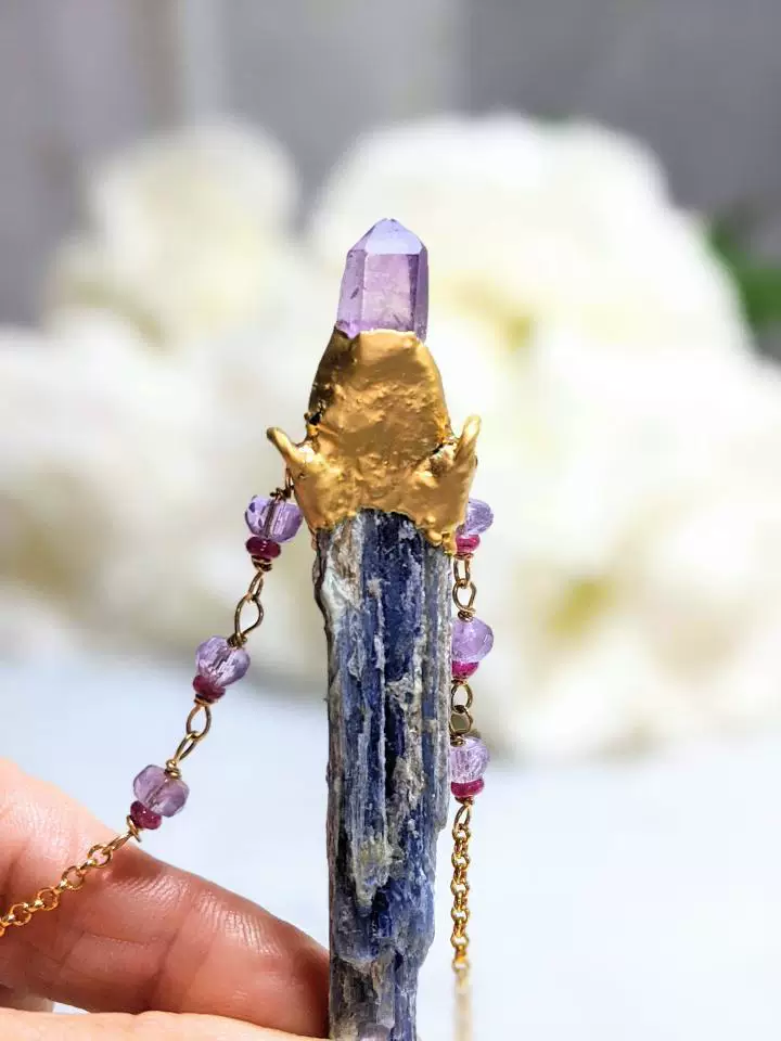 Синея pendant с аметистом, ожерелье, DIY, градиент
