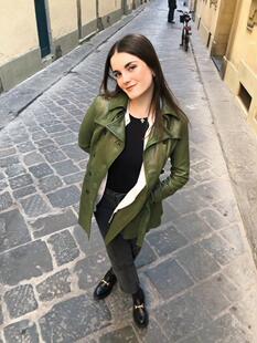 绿色真皮皮衣 领风衣款 leather㊣意大利代购 手作迷人纽扣柔软西装