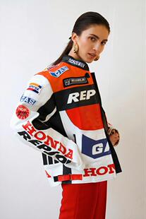 简约超大赛车皮夹克皮衣 手作90年代复古风格 英国代购 Jacket㊣