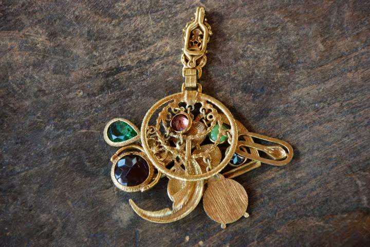 Pendant㊣美国代购 古着老式60年代迷人艺术时钟设计金色金属吊坠|ruв категории Украшения,ювелирные изделия, кулон/кулон - от Buy2taobao.com для оказания профессиональной услуги покупки агента Taobao