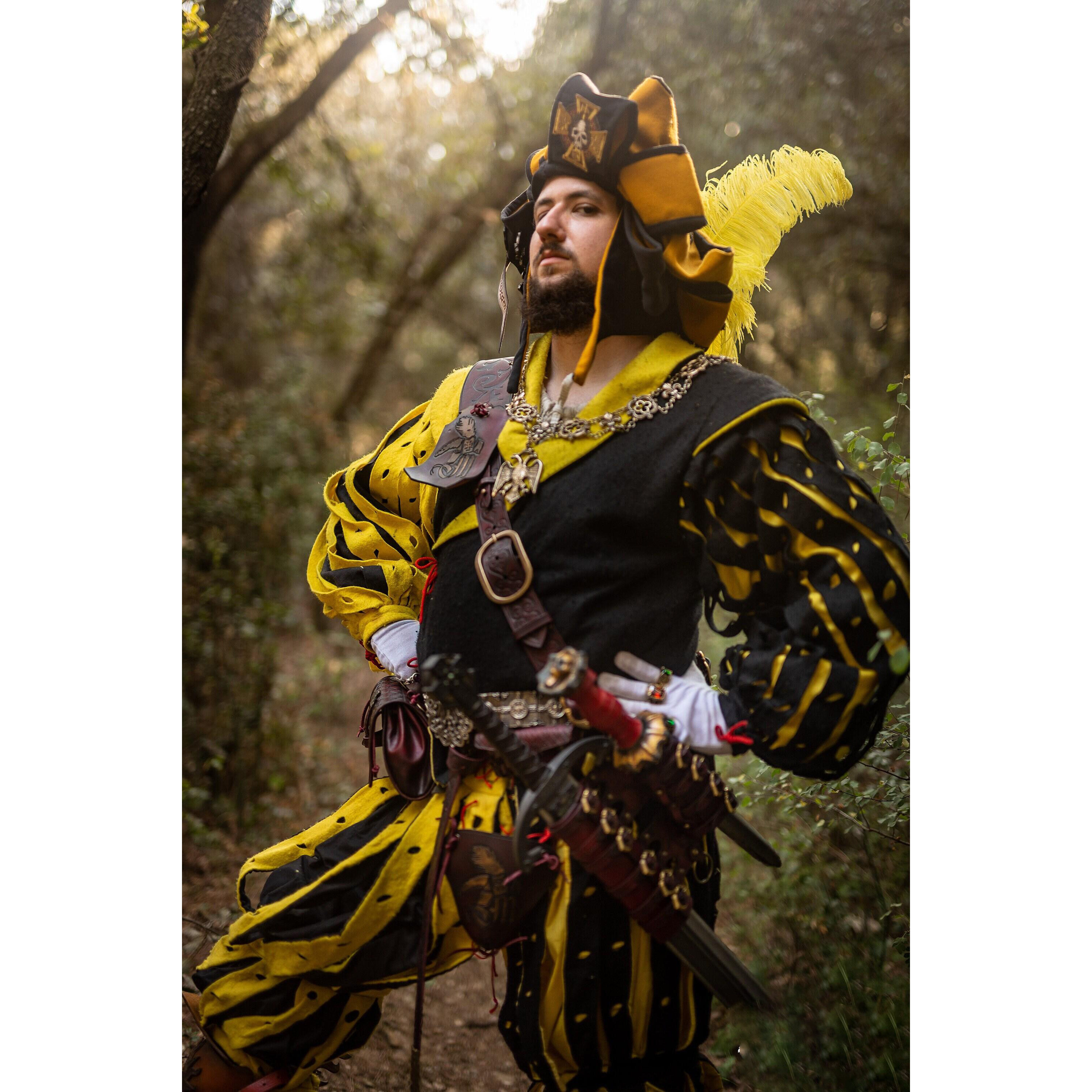 西班牙代购Style㊣ 手作中世纪风红色皮革海盗肩带佩剑展示包配件