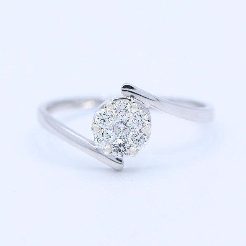 印度代购Rings◎手作精致简约迷人大气18k白金钻石求婚结婚戒指