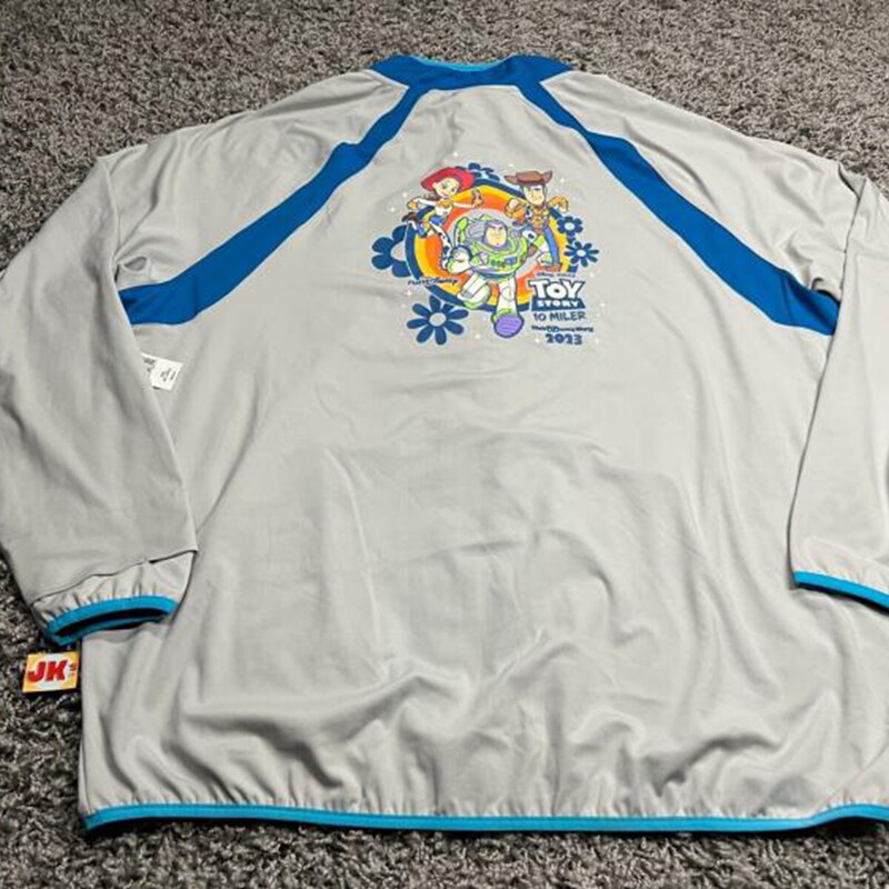美国代购Gray◇古着灰蓝色玩具总动员卡通巴斯光年跑步男士夹克