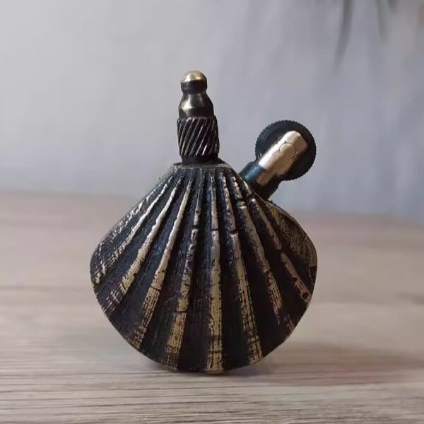 Lighter㊣乌克兰代购 古着贝壳设计蒸汽朋克手工铜制古汽油打火机