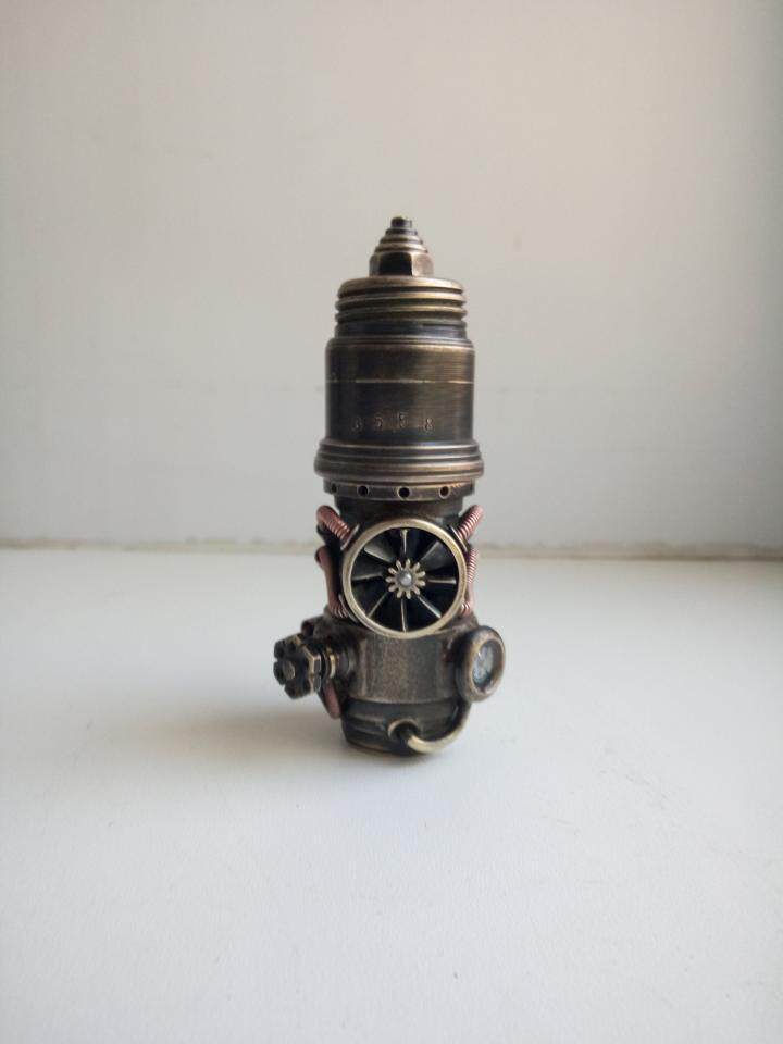 海外代购Brass◇手作复古蒸汽朋克黄铜齿轮闪光灯USB储存闪存U盘