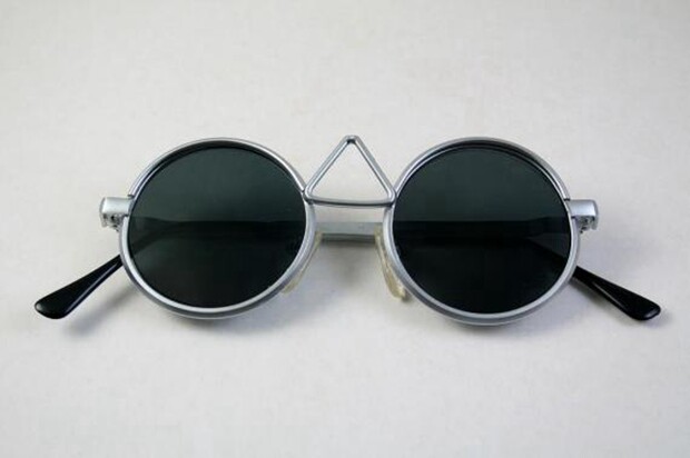 海外代购Unusual◇古着蒸汽朋克复古特别银色圆形金属框架太阳镜