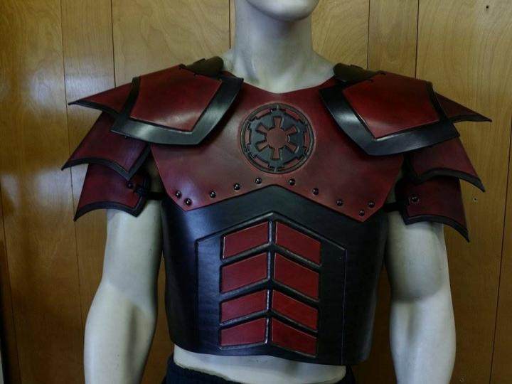 Leather㊣美国代购 手作复古高级皮革影视护肩铠甲cosplay男装