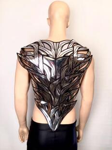 Plate㊣西班牙代购 手作梦幻未来有机线条设计胸盔甲cosplay男装