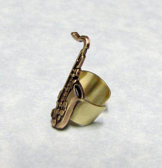 Musical㊣美国代购 手作萨克斯音乐器设计耳袖耳夹耳环耳饰定制