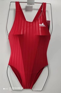 英发泳联认证专业女比赛泳衣红色 无胸垫