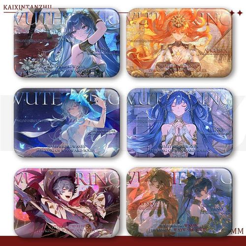 鸣潮游戏周边奥古斯塔尤诺布兰特方形双闪银葱吧唧徽章反光摆件