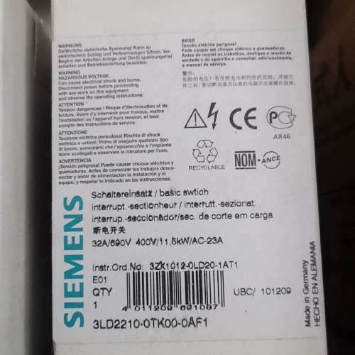 议价断电开关3LD2210-0TK00-0AF1全新原装注