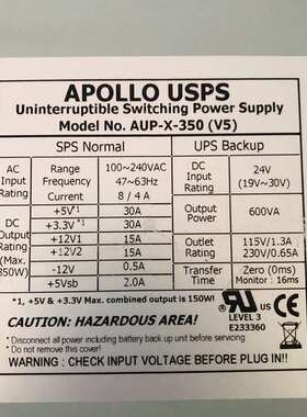 议价原装拆机APOLLO USPS AUP-X-350(V4)