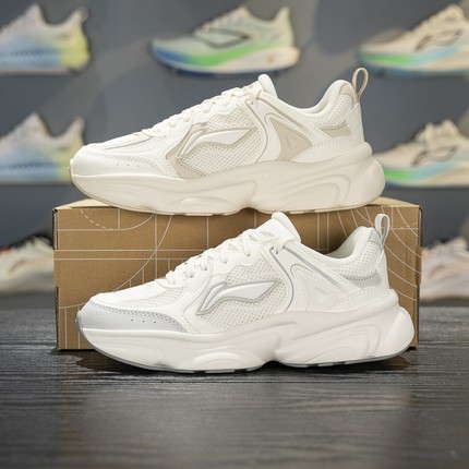 李宁奶椰休闲鞋女鞋2025秋季新款减震经典百搭低帮运动鞋AGCV404