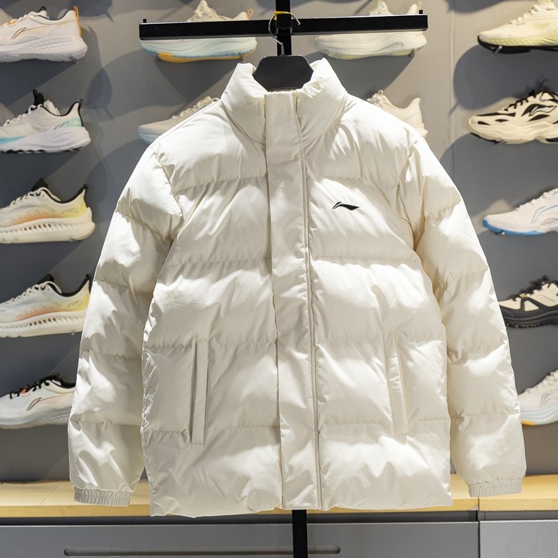 李宁拉链男子短款短棉服