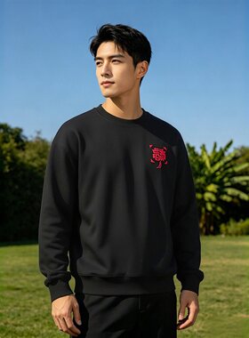 李宁健身男子圆领卫衣