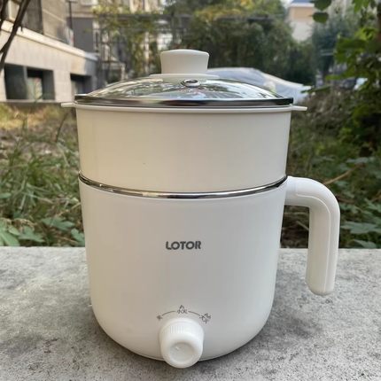 LOTOR徕多小浣熊电热锅煮面泡面电煮锅学生宿舍家用迷你火锅