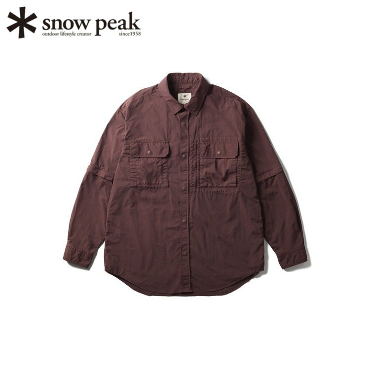 日本snowpeak雪峰可拆卸长袖衬衫