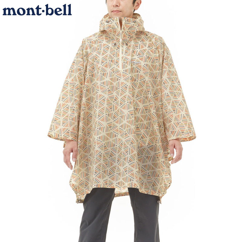 日本代购montbell男女Print Trekking雨衣雨披户外登山防水透气
