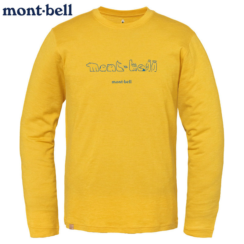 montbell男士羊毛T恤动物徽标