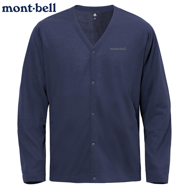 日本代购montbell男士薄型开衫WIC. T恤长袖防晒凉爽纽扣夏季V领,运动服/休闲服装,运动T恤,淘宝优惠券,粉丝福利购,淘宝优惠卷