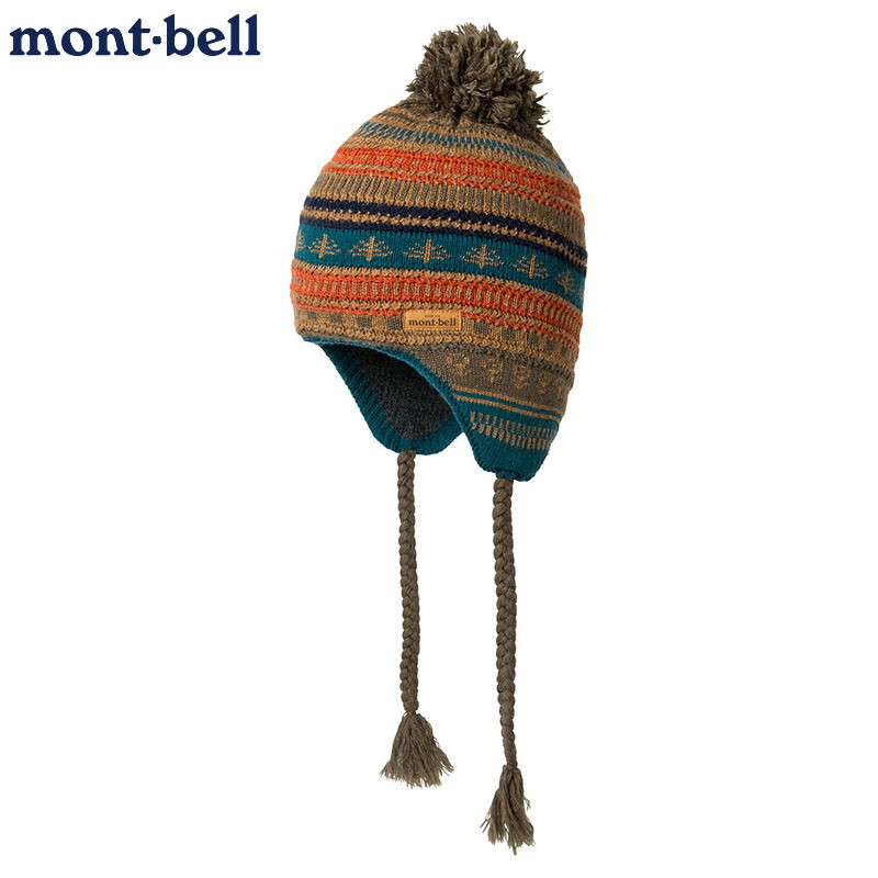 montbell保暖护耳小辫子针织帽子