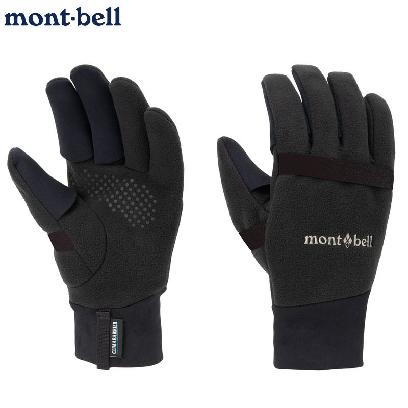 日本代购montbell钓鱼手套25年新款冬季厚款防风保暖可露指