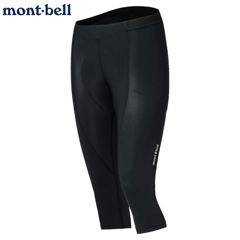 日本代购montbell专业骑行紧身裤女轻薄弹力防晒自行车运动长裤袜