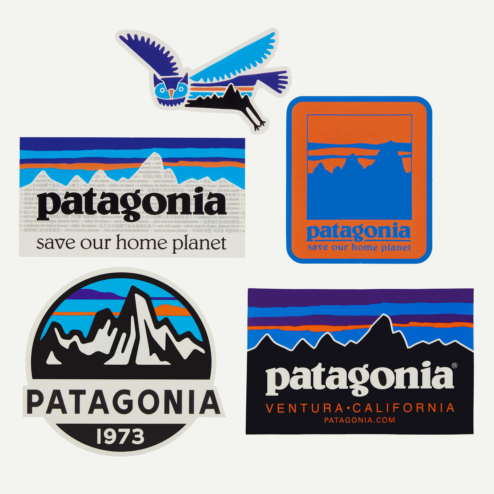 Patagonia巴塔贴纸套装5张徽标