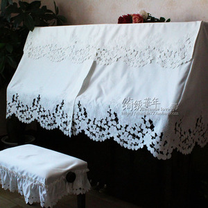 现代北欧式田园布艺钢琴罩高档刺绣钢琴巾钢琴半罩全罩防尘罩琴披