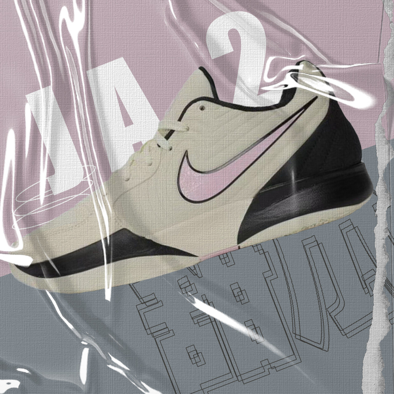 Nike Ja2莫兰特二代 EP舒适防滑耐磨低帮篮球鞋 白紫黑FD7327-100