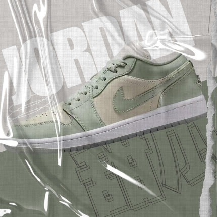 Jordan AJ1Low SE Seafoam 防滑耐磨低帮复古篮球鞋 绿HF4078-100