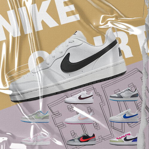 耐克Nike粉白色Court板鞋