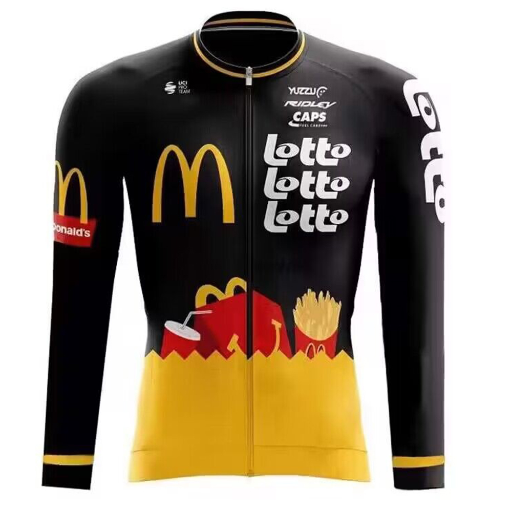 新款麦当劳自行车骑行服长袖上衣潮牌联合公路车运动透气骑行服饰