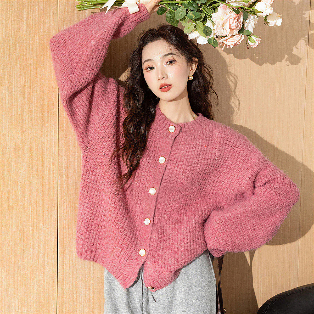 唐狮2026秋冬毛衣女外套粉嫩可爱风减龄针织开衫高级感时尚针织衫,女装/女士精品,毛针织衫,淘宝优惠券,粉丝福利购,淘宝优惠卷