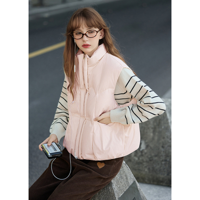 唐狮2025秋冬季短款马甲羽绒服女外穿背心保暖时尚净色百搭超好看