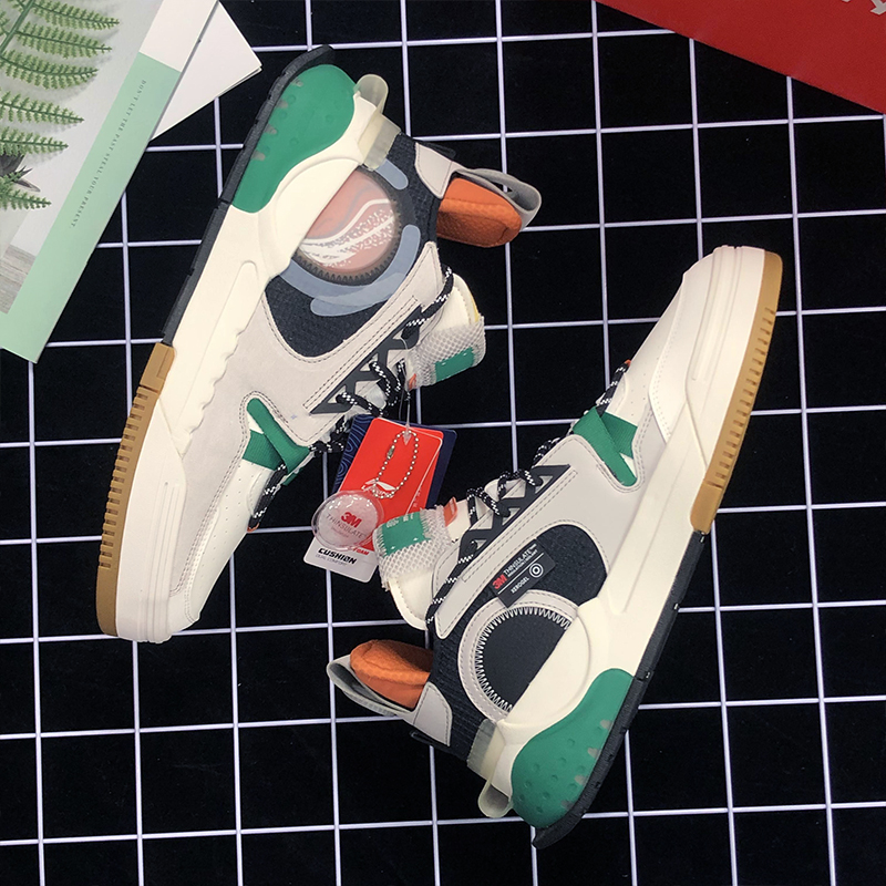 李宁休闲鞋肖战同款男板鞋启源2021冬潮流低帮复古老爹鞋AGCR231