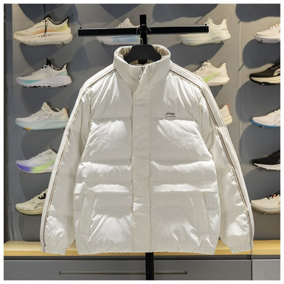 李宁羽绒服男外套2025冬季新款保暖鸭绒立领运动上衣AYMV493