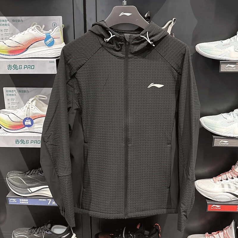 李宁男子运动加绒外套风衣2024冬季新款保暖透气开衫AFDUC27