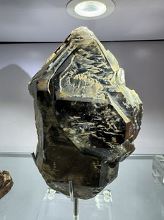 极罕见 巴西老矿黑水晶骸骨 水胆 双尖浮生5000克 赠底座