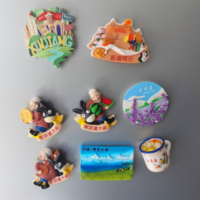 大美新疆旅游文创纪念品冰箱贴城市景点乐器大巴扎特色磁贴随手礼