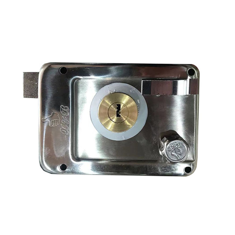 大母指雄帮不锈钢门外装锁