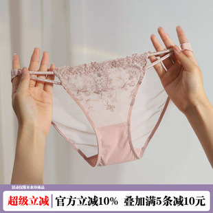 新品 女性感低腰情趣火辣纯欲细带透明镂空网纱三角裤 薄款 蕾丝内裤