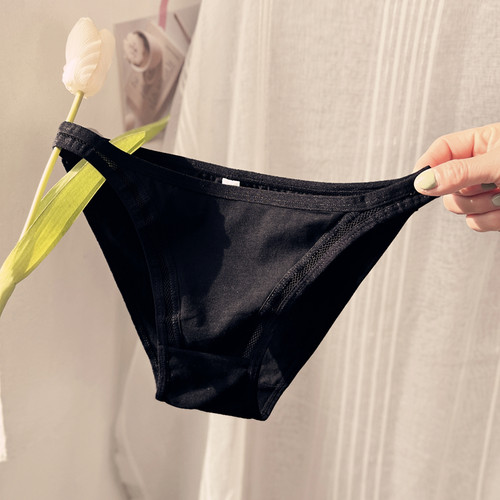 简约纯棉内裤女性感低腰半包臀