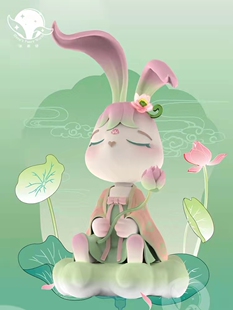 冥想兔丽人行系列盲盒国风嫦娥可爱兔子手办整套桌面摆件潮