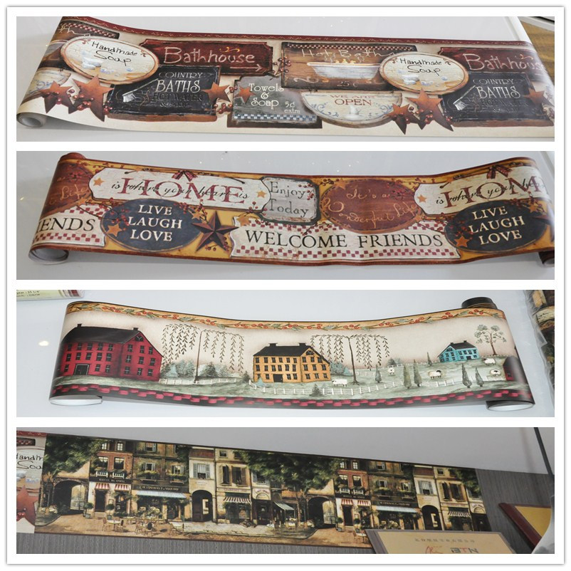 三木墙纸壁纸腰线 约克设计纯纸墙纸壁纸 美式乡村田园儿童房现货