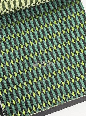 鲜艳3D几何菱形格子 床头软硬包布 墨绿色家具沙发布 酒店 柜门 T