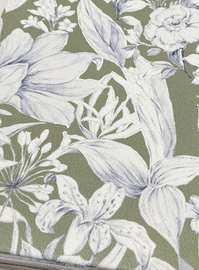 母婴成品定制窗帘 棉麻雪尼尔条纹 卧室绿色印花百合小碎花 SJ2