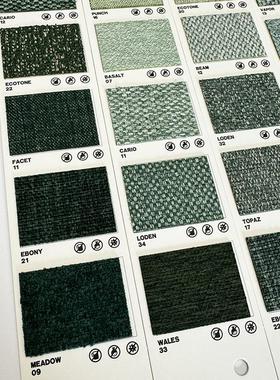 潘通绿色合集 家具沙发柜门扪布 软硬包麻布面料 祖母 孔雀绿  C3